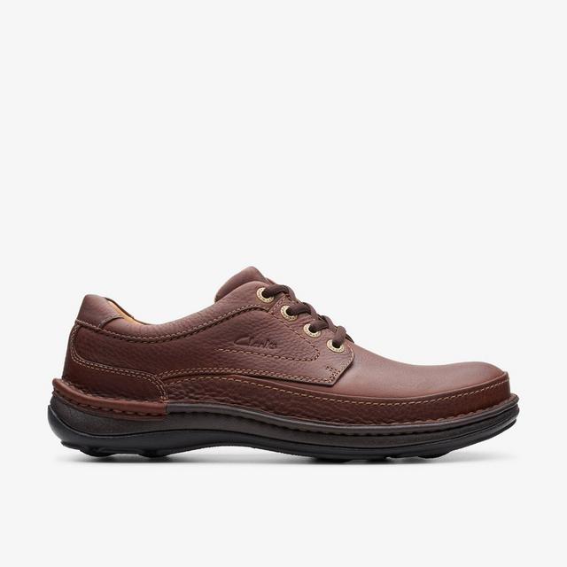 Clarks HOMBRES Nature Three Cuero Marrón Caoba Nature Three