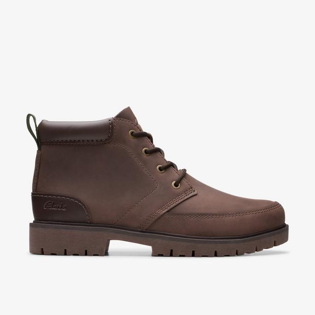 Clarks HOMBRES Rossdale Mid Cuero marrón cálido Rossdale Mid