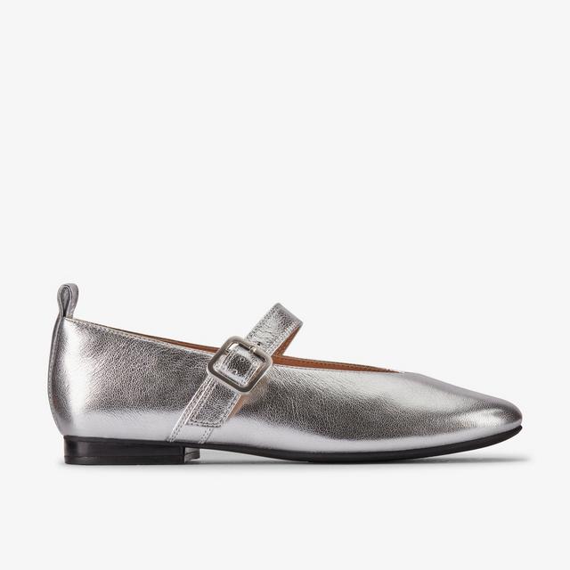 Clarks MUJERES Fawna Bar En Cuero Color Plata Fawna Bar