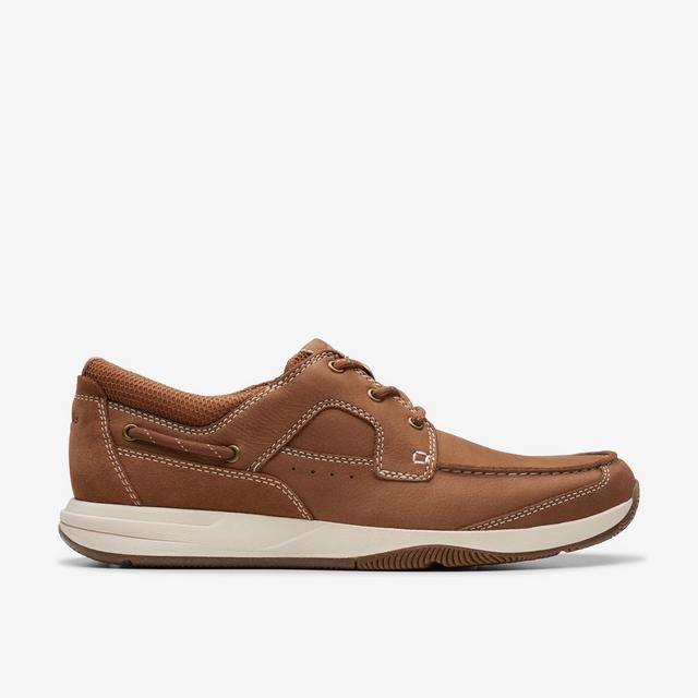 Clarks Nobuk tostado claro con encaje Sailview Zapatos