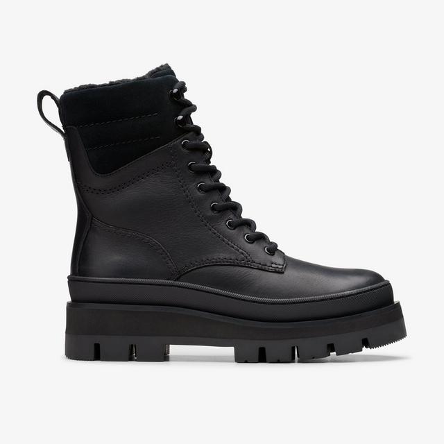 Clarks Orinoco2 Hike En Cuero Negro Con Forro Térmico Botas