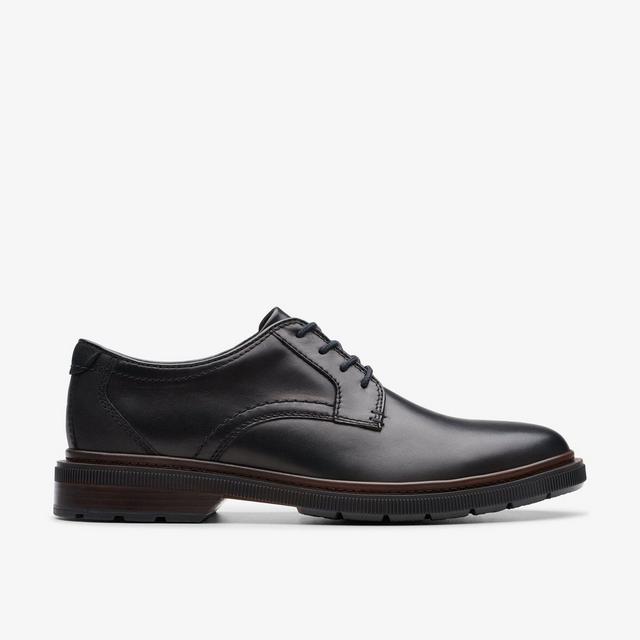 Clarks Zapato Burchill Derby para hombre en cuero negro Burchill Derby