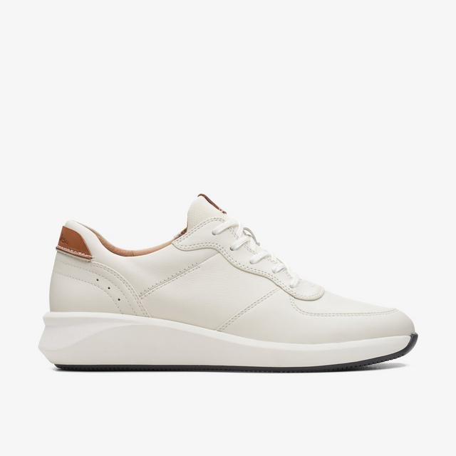 Clarks Zapatos De Cuero Combinados Blancos Para Mujer Un Rio Sprint