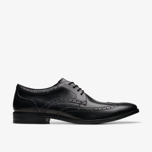 Clarks Zapatos De Cuero Negro Para Hombre Brandon Limit