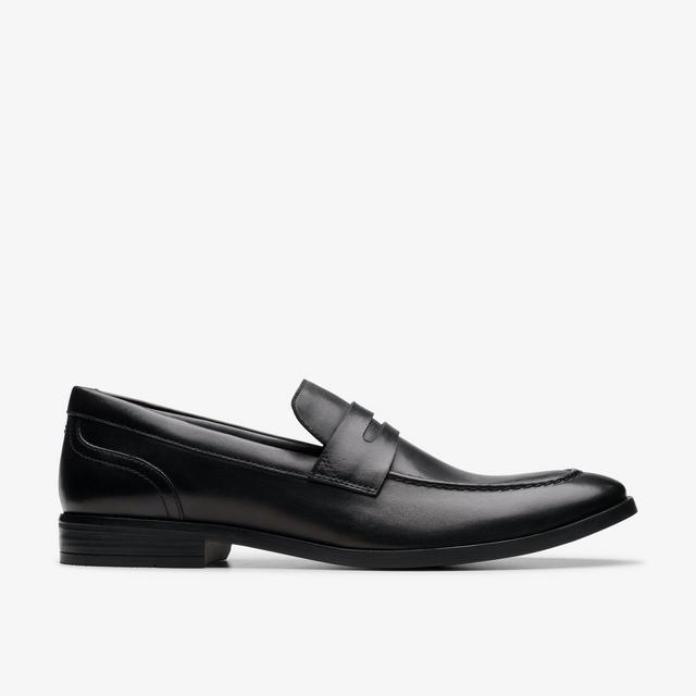 Clarks Zapatos de Hombre Brandon Step de Cuero Negro