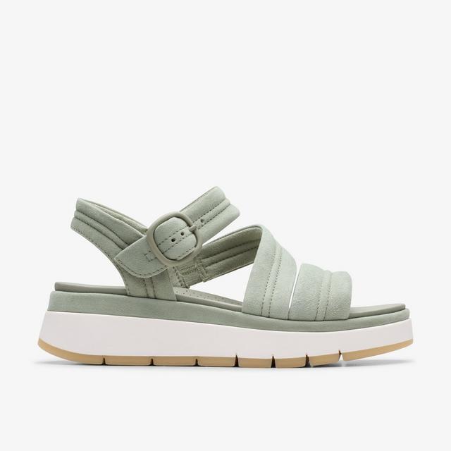 Clarks Zapatos de mujer Tuscan Strap de ante verde claro Ninguno