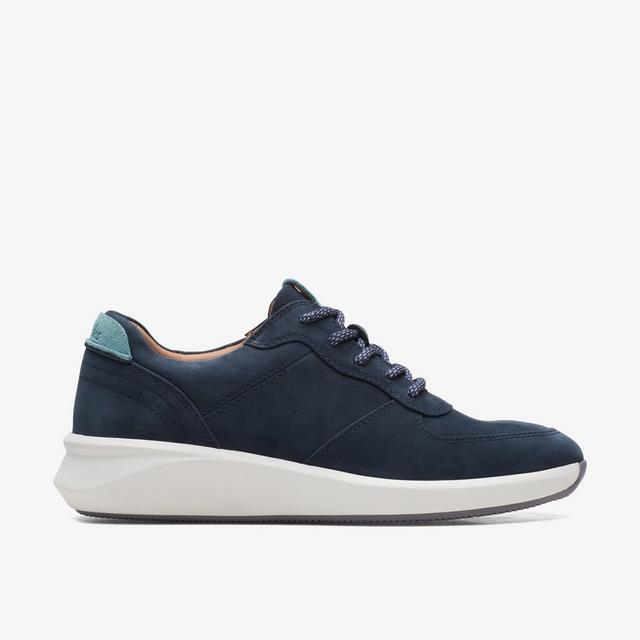 Clarks Zapatos de Nubuck Azul Marino para Mujer Un Rio Sprint