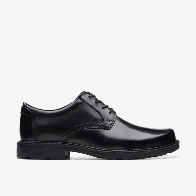 Clarks Zapatos Derby de cuero negro para hombre Kerton Lace