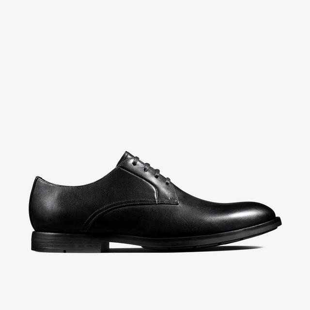 Clarks Zapatos Derby De Cuero Negro Para Hombre Ronnie Walk