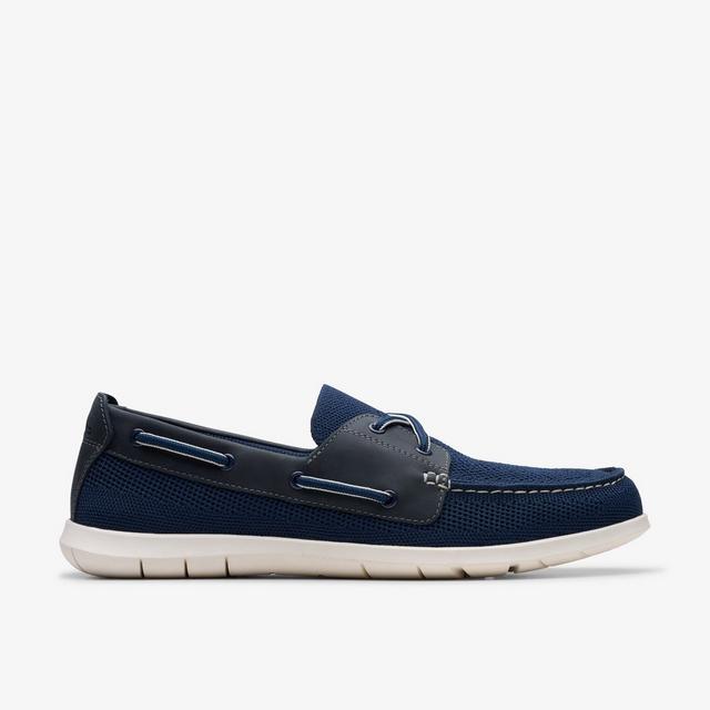Clarks Zapatos náuticos de combinación azul marino para hombre