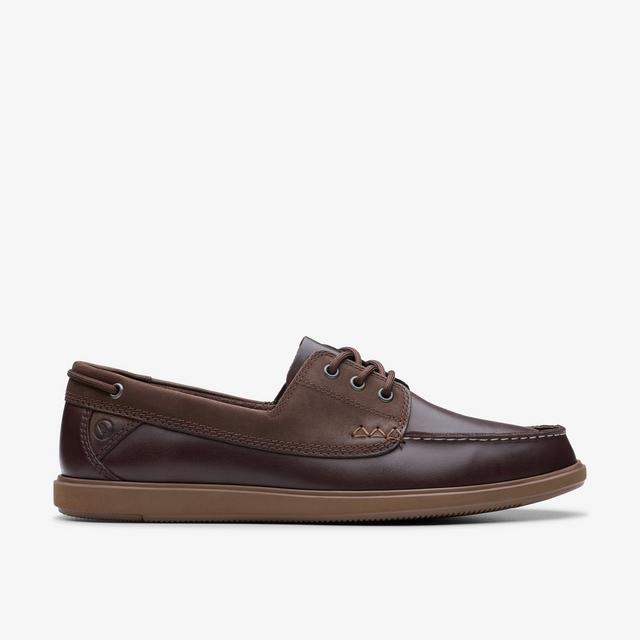 Clarks Zapatos náuticos de cuero marrón oscuro para hombre