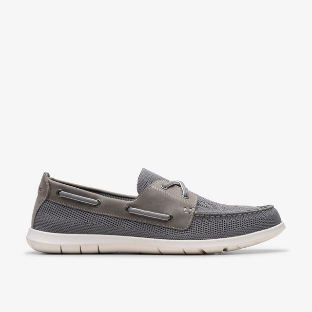 Clarks Zapatos náuticos para hombre Flexway Tie combinación de gris