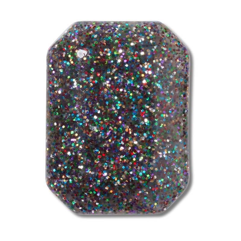 Crocs Gema de purpurina arco iris negra