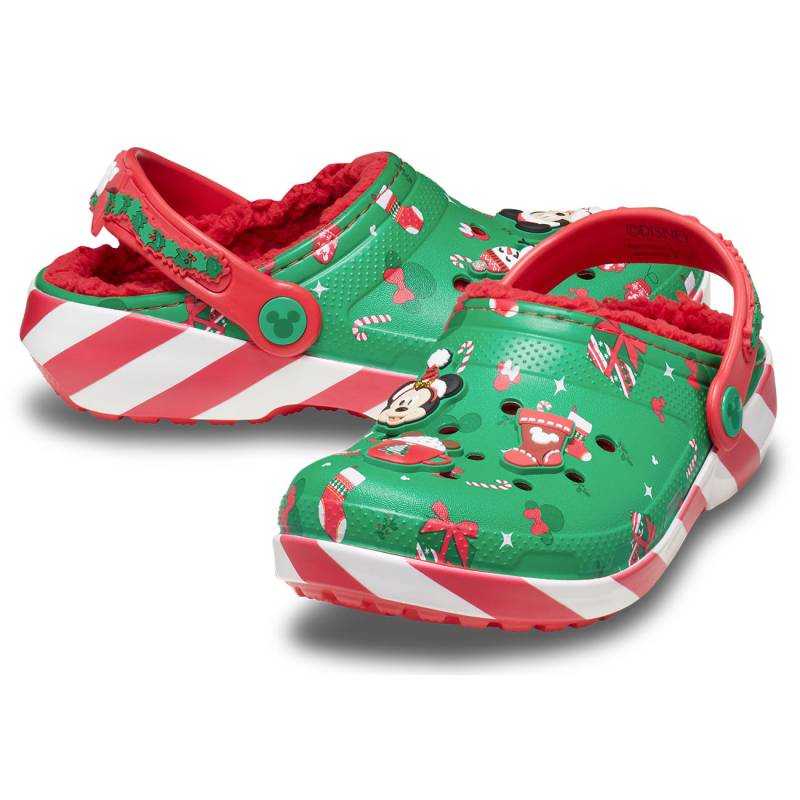 Crocs Zuecos De Niños Classic Lined Mickey Xmas T