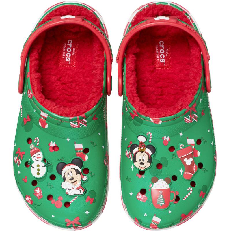 Crocs Zuecos De Niños Classic Lined Mickey Xmas T