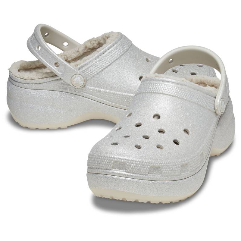 Crocs Zuecos De Mujer Classic Platform Lined Glitter W