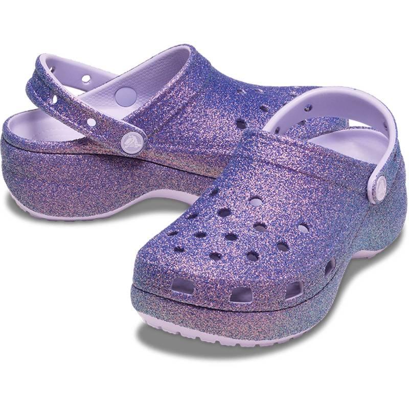 Crocs Zuecos De Mujer Con Plataforma Iridiscente Glitter W