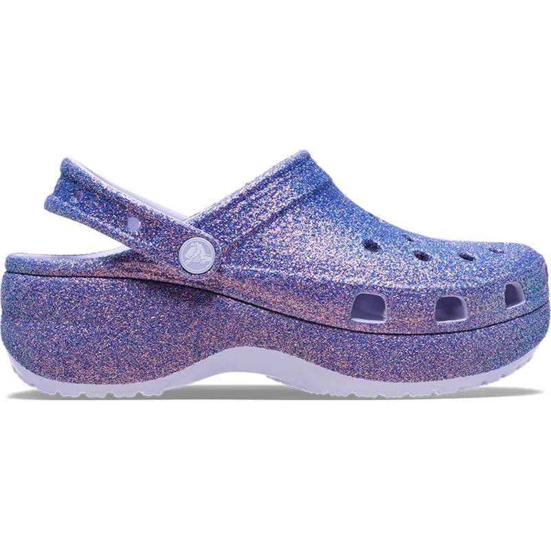 Crocs Zuecos de mujer con plataforma iridiscente Glitter W