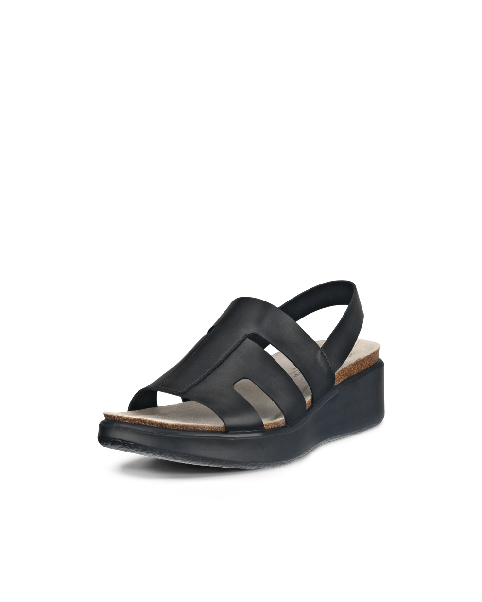 Ecco Sandalias De Piel Con Cuña De Corcho ECCO® Flowt Wedge Cork Para Mujer