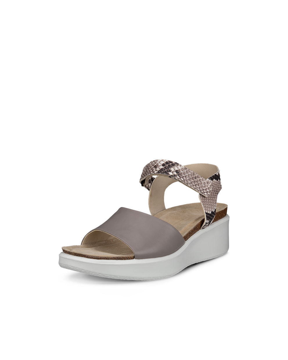 Ecco Sandalias De Piel Con Cuña De Corcho ECCO® Flowt Wedge Cork Para Mujer