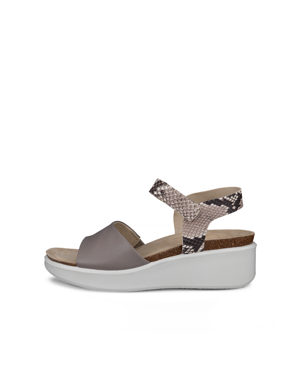 Ecco Sandalias De Piel Con Cuña De Corcho ECCO® Flowt Wedge Cork Para Mujer