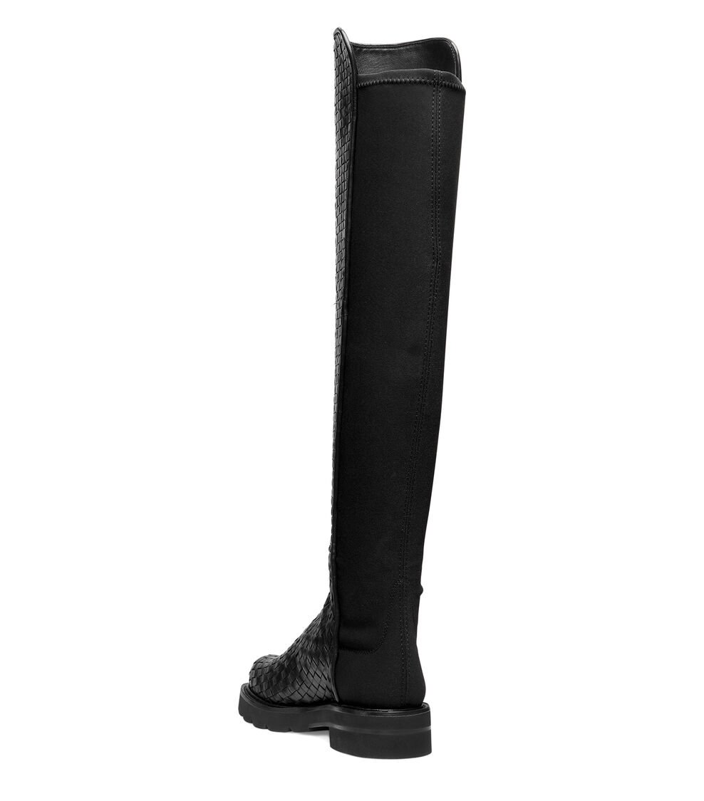 Stuart Weitzman 5050 LIFT WOVEN BOOT En NEGRO De Mujer | Stuart Weitzman®