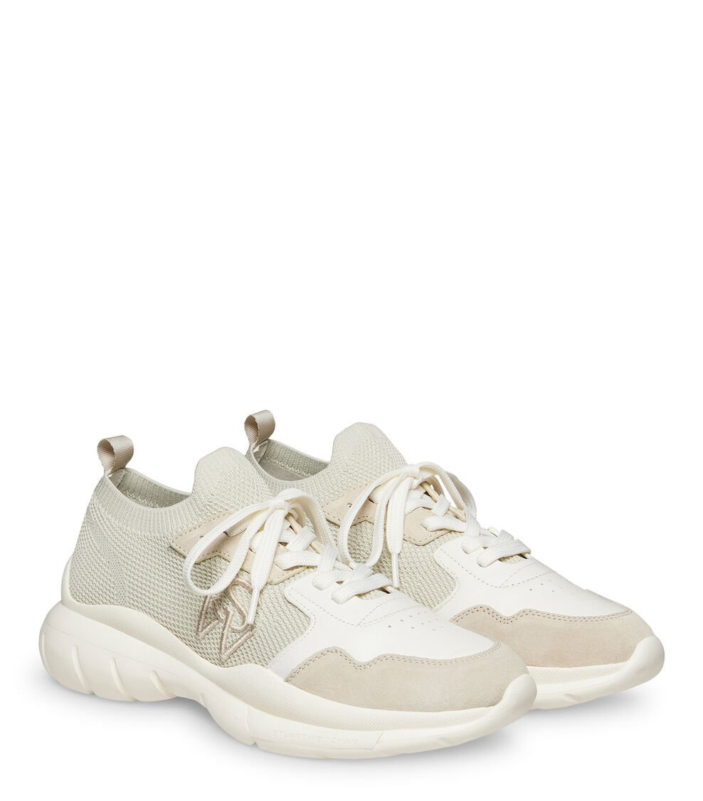 Stuart Weitzman 5050 SNEAKER En BEIGE CLARO/BLANCO HUESO De Mujer | Stuart Weitzman®