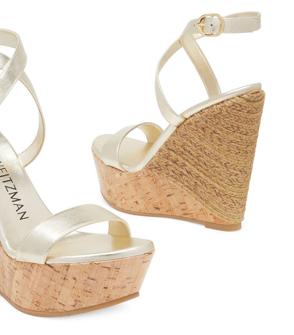 Stuart Weitzman 5050 WEDGE SANDAL En PLATEADO De Mujer | Stuart Weitzman®