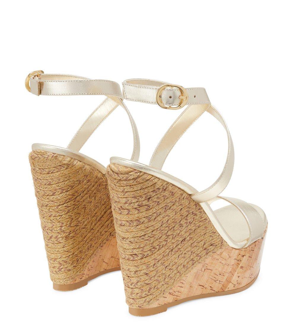 Stuart Weitzman 5050 WEDGE SANDAL En PLATEADO De Mujer | Stuart Weitzman®
