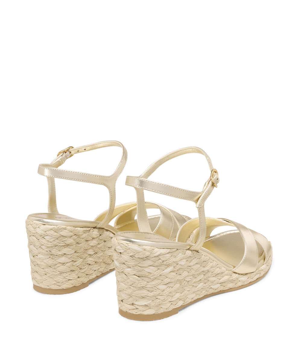 Stuart Weitzman DAYNA ESPADRILLE WEDGE En LIGHT GOLD/NATURAL De Mujer | Stuart Weitzman®