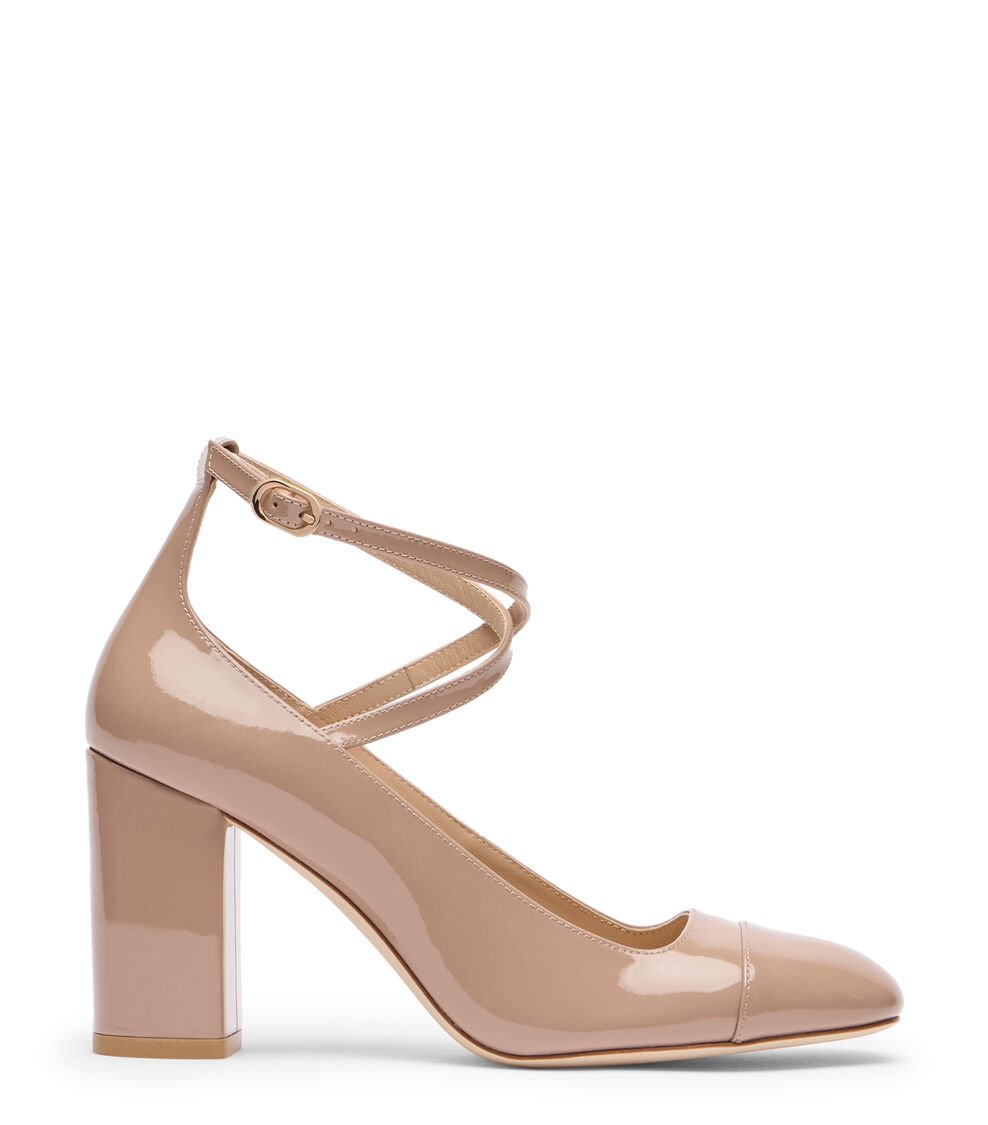 Stuart Weitzman EDEN 85 STRAP PUMP en GAMUZA de Mujer | Stuart Weitzman®