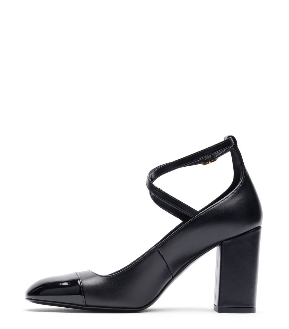 Stuart Weitzman EDEN 85 STRAP PUMP En NEGRO De Mujer | Stuart Weitzman®