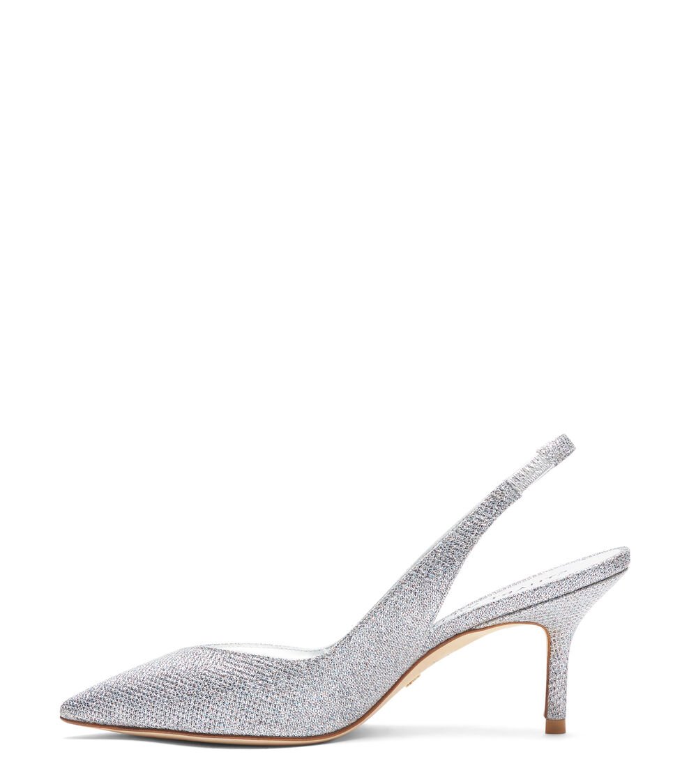 Stuart Weitzman EVA 75 SLINGBACK En PLATA De Mujer | Stuart Weitzman®