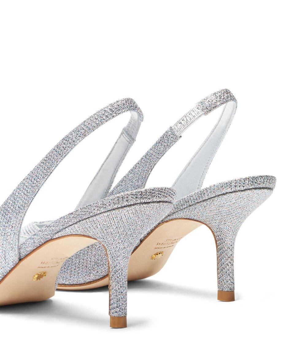 Stuart Weitzman EVA 75 SLINGBACK En PLATA De Mujer | Stuart Weitzman®