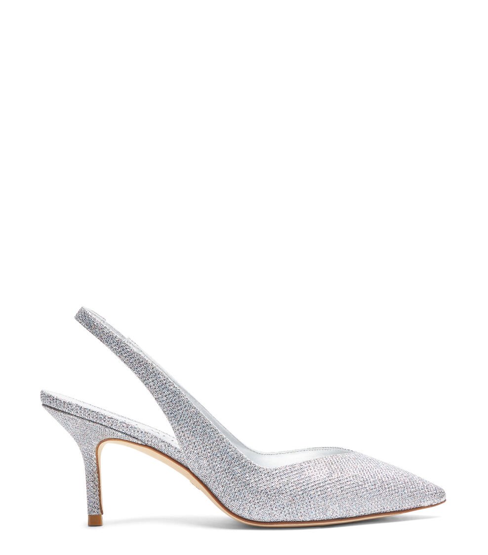 Stuart Weitzman EVA 75 SLINGBACK en PLATA de Mujer | Stuart Weitzman®