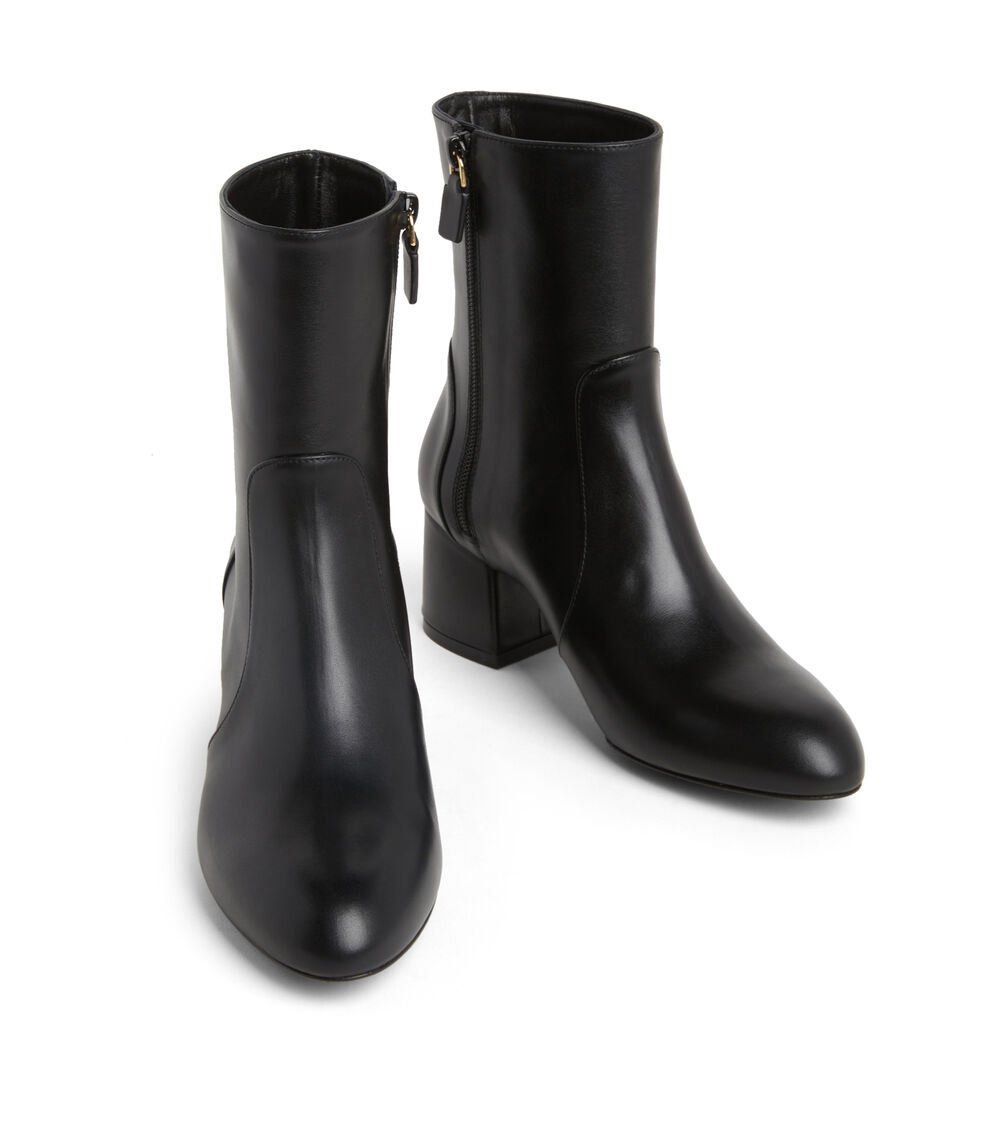 Stuart Weitzman FLAREBLOCK 60 ZIP BOOTIE En NEGRO De Mujer | Stuart Weitzman®