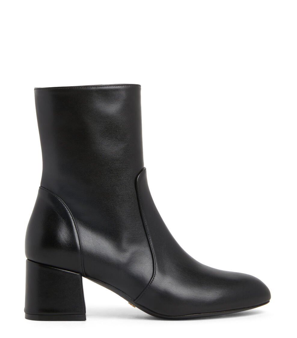 Stuart Weitzman FLAREBLOCK 60 ZIP BOOTIE en NEGRO de Mujer | Stuart Weitzman®