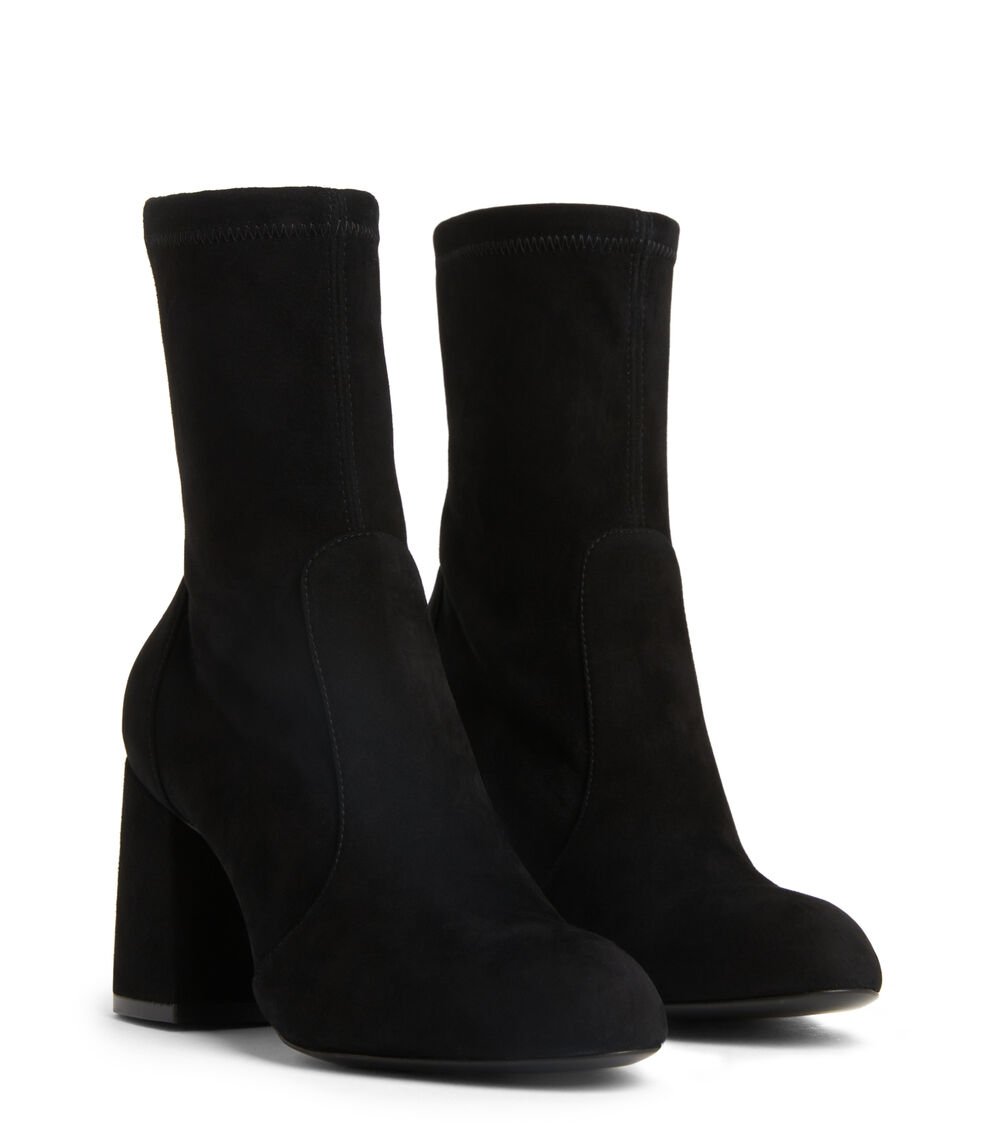 Stuart Weitzman FLAREBLOCK 85 STRETCH BOOTIE En NEGRO De Mujer | Stuart Weitzman®