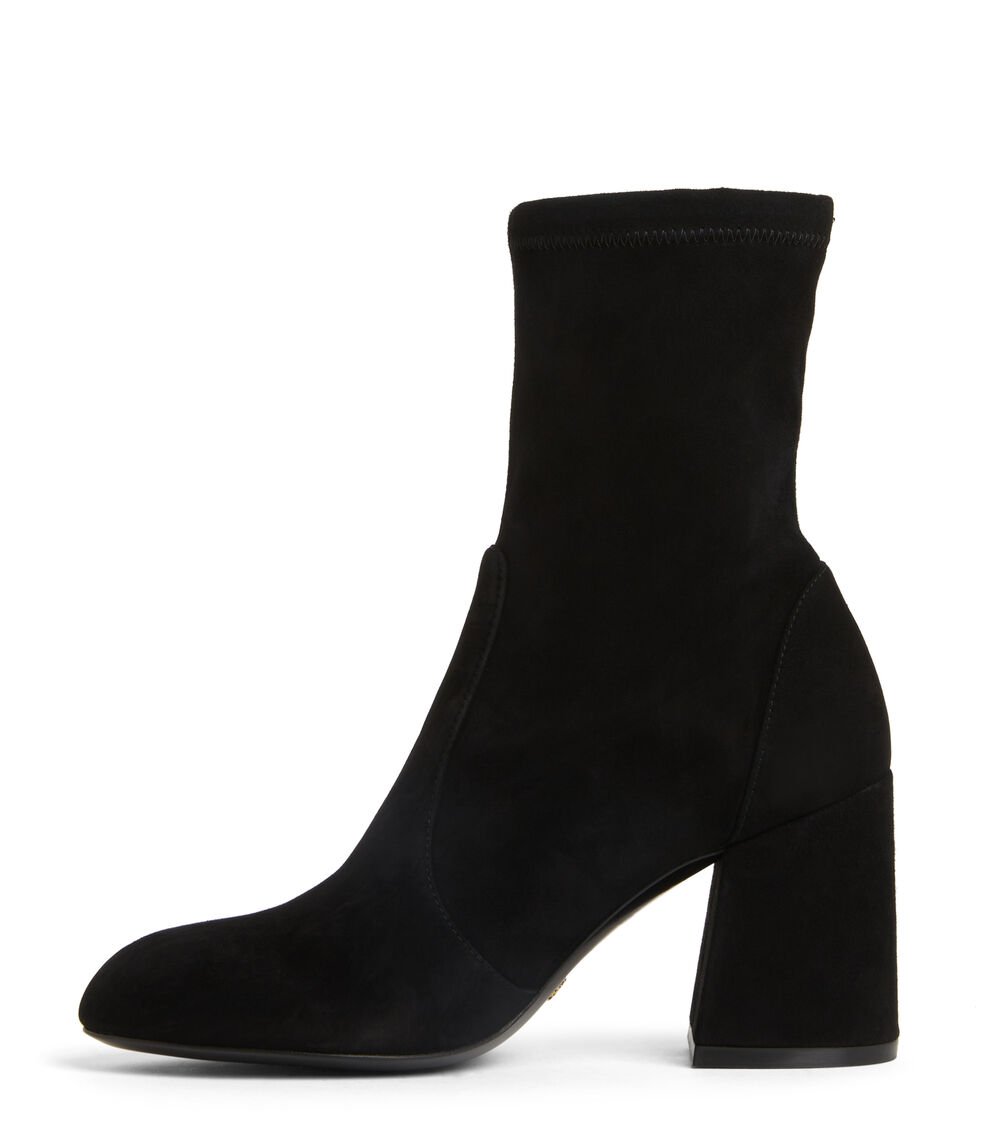 Stuart Weitzman FLAREBLOCK 85 STRETCH BOOTIE En NEGRO De Mujer | Stuart Weitzman®