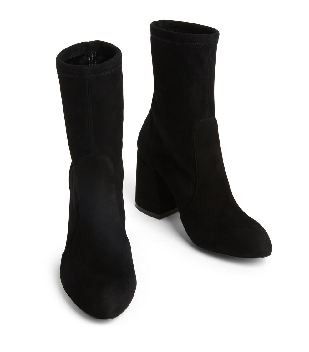 Stuart Weitzman FLAREBLOCK 85 STRETCH BOOTIE En NEGRO De Mujer | Stuart Weitzman®