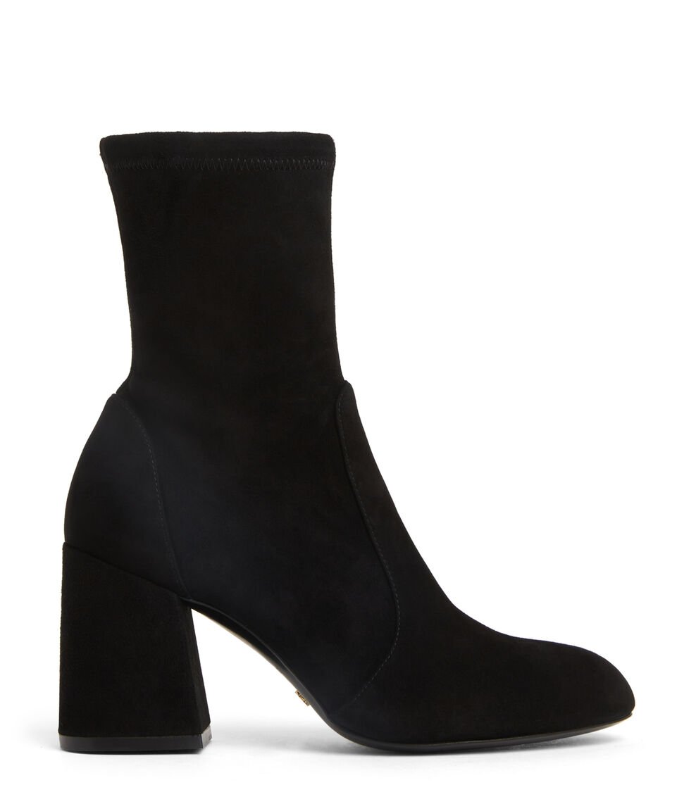 Stuart Weitzman FLAREBLOCK 85 STRETCH BOOTIE en NEGRO de Mujer | Stuart Weitzman®