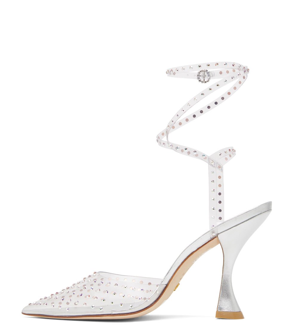 Stuart Weitzman GLAM XCURVE 100 WRAP PUMP En PLATEADO De Mujer | Stuart Weitzman®