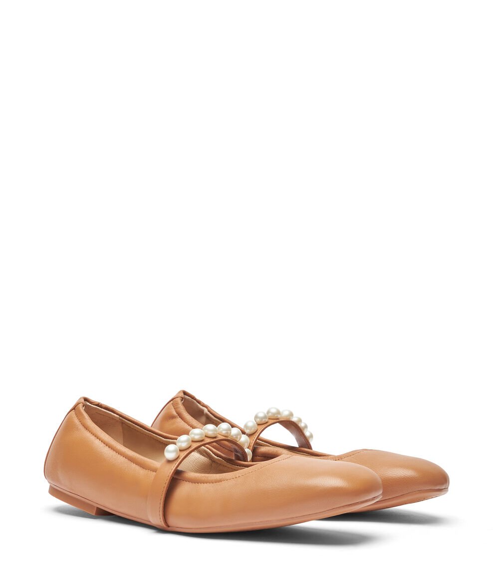 Stuart Weitzman GOLDIE BALLET FLAT En MARRÓN CLARO De Mujer | Stuart Weitzman®