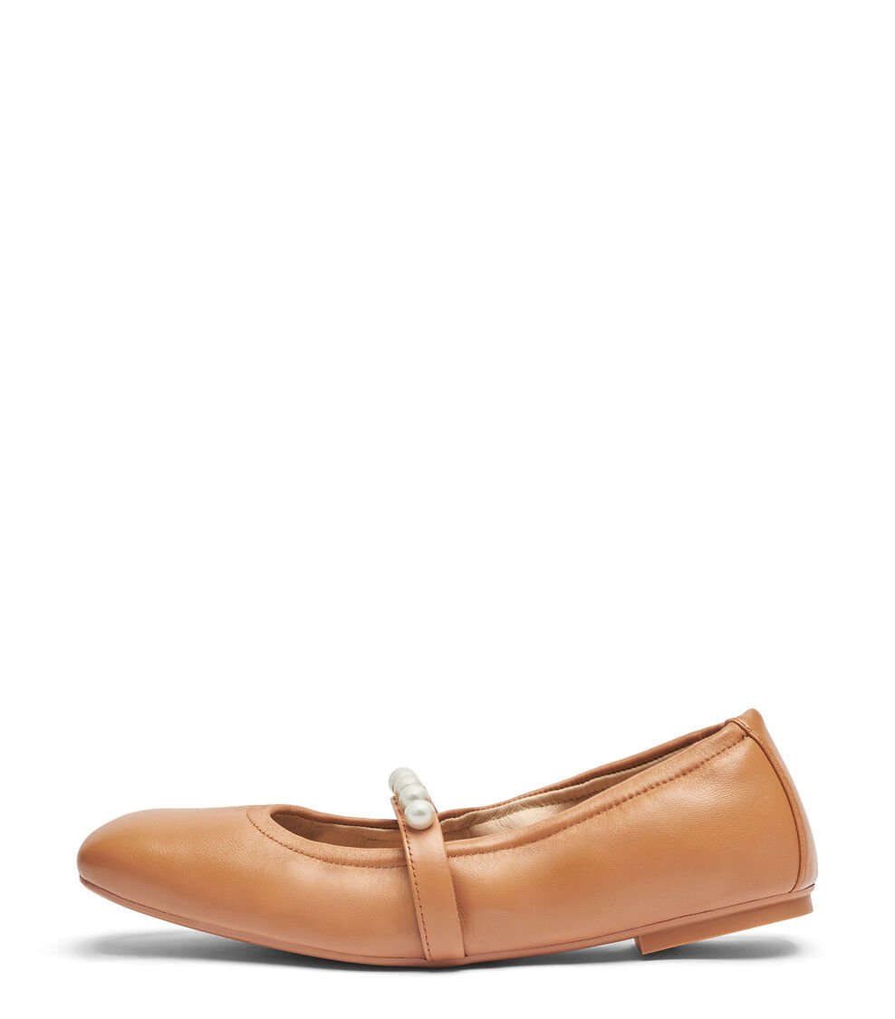 Stuart Weitzman GOLDIE BALLET FLAT En MARRÓN CLARO De Mujer | Stuart Weitzman®