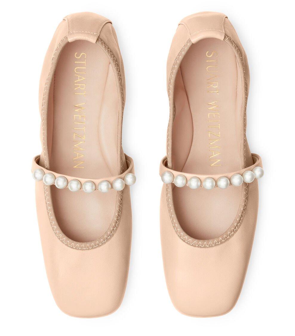 Stuart Weitzman GOLDIE BALLET FLAT En POLVO De Mujer | Stuart Weitzman®