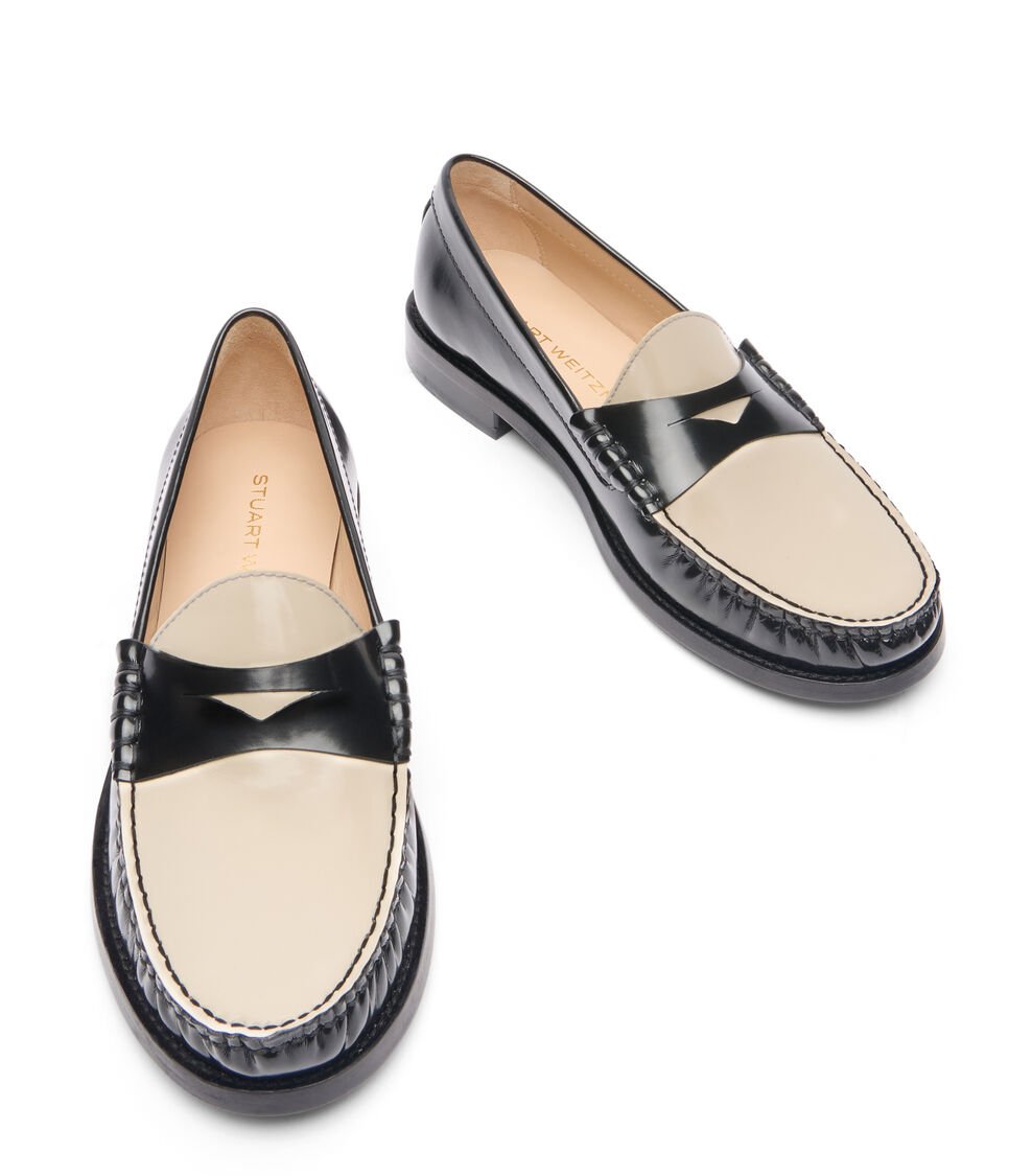 Stuart Weitzman LOTTIE LOAFER En NEGRO/CREMA De Mujer | Stuart Weitzman®