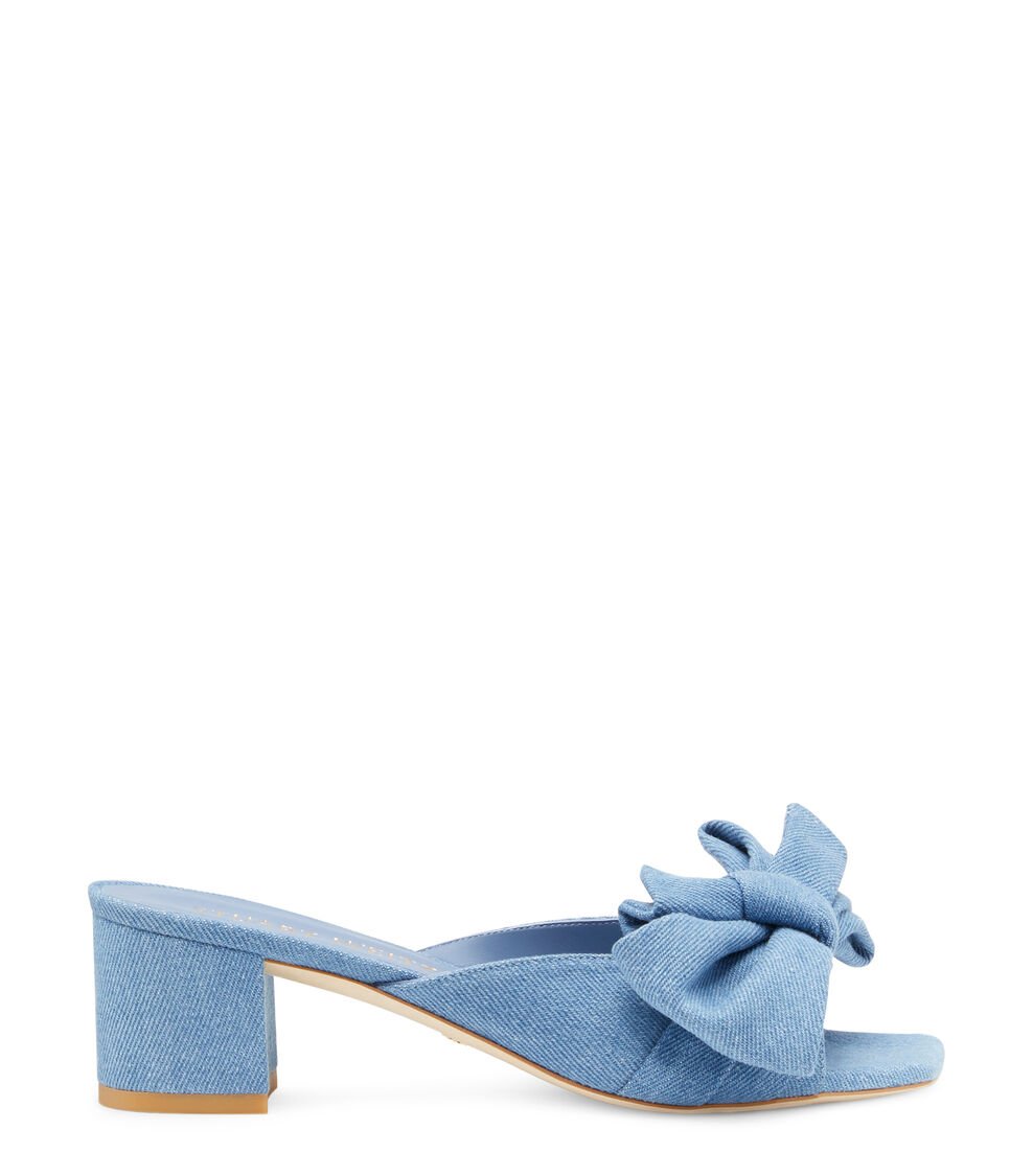Stuart Weitzman LOVEKNOT 50 BLOCK SLIDE en LAVADO de Mujer | Stuart Weitzman®