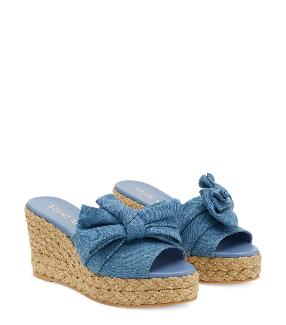 Stuart Weitzman LOVEKNOT ESPADRILLE WEDGE SLIDE En LIGHT De Mujer | Stuart Weitzman®