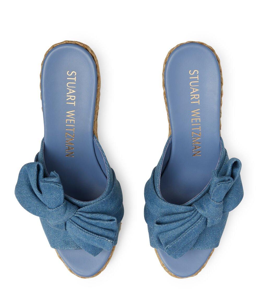 Stuart Weitzman LOVEKNOT ESPADRILLE WEDGE SLIDE En LIGHT De Mujer | Stuart Weitzman®