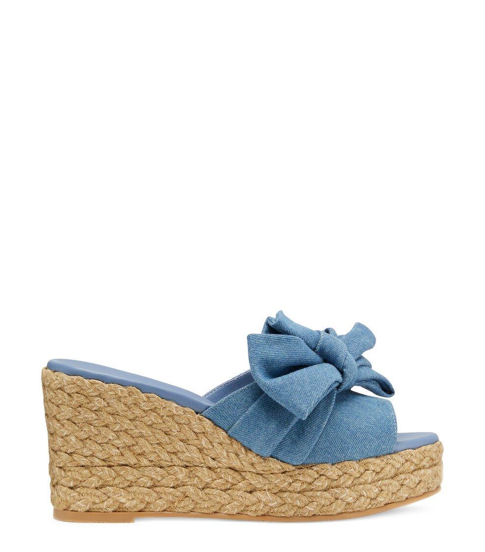 Stuart Weitzman LOVEKNOT ESPADRILLE WEDGE SLIDE en LIGHT de Mujer | Stuart Weitzman®